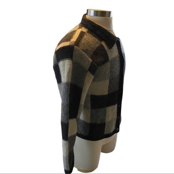 L.L. Bean Black and Cream Checkered Cardigan - Picture 7 of 7